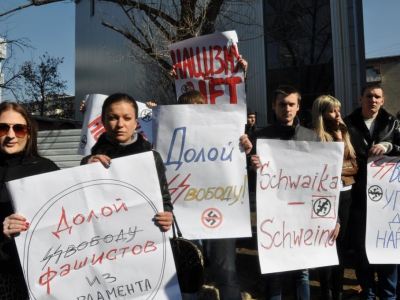 Сегодня в Луганске молодые регионалы встречали нардепа Швайку фото