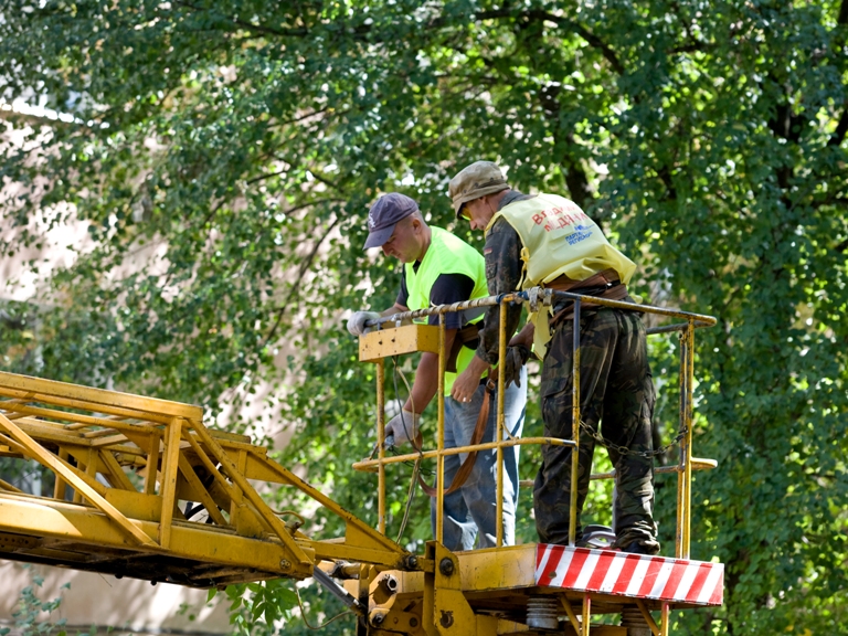 В рамках программы Владимира Медяника Чистый двор на квартале Еременко спилили сухостой