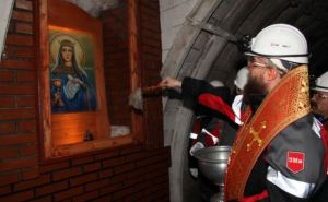 В одной из шахт Краснодона освятили икону великомученицы Варвары (фото)
