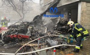 Вертолет с руководством МВД Украины упал на детский садик в Броварах. Все погибли.  ФОТО с места авиакатастрофы