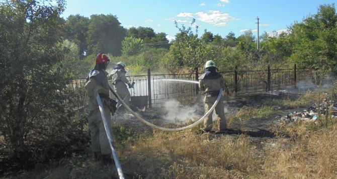 В Станично-Луганском районе ликвидировали возгорание сухой травы