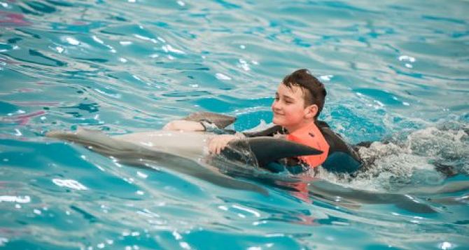 В Харькове проходят занятия по дельфинотерапии для детей переселенцев