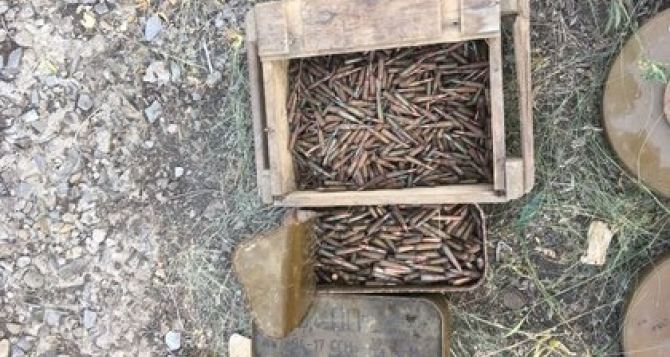 В пригороде Луганска обнаружили большой тайник с оружием и боеприпасами. ФОТО