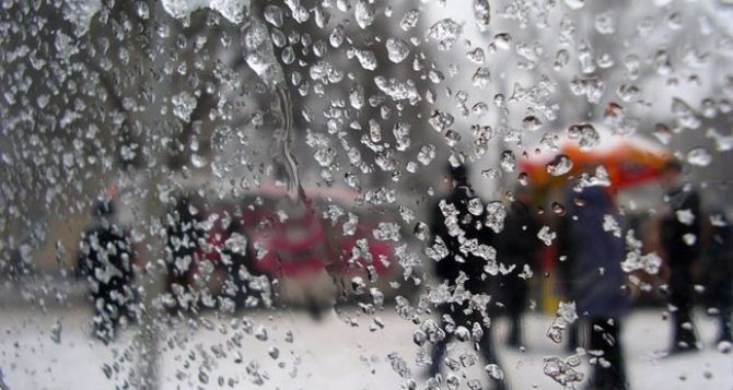 В среду в Луганске мокрый снег, дождь, ветрено