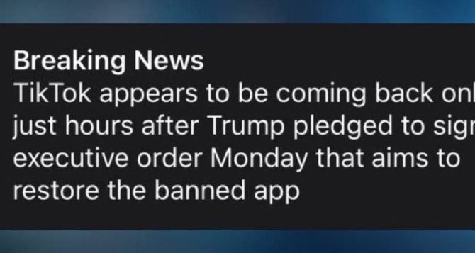 Долю TikTok вирішено Трамп визнав його цінність для себе