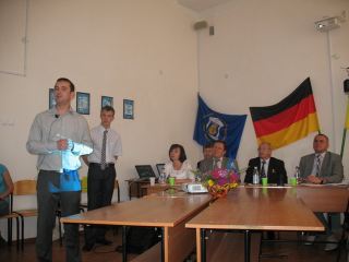 Впервые в луганском вузе немец получил степень магистра