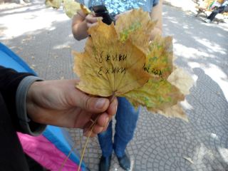 Луганчанам раздавали «добрые» листья (фото, видео)