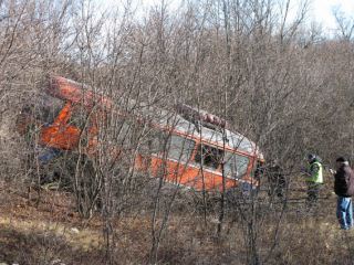 Автобус с шахтерами перевернулся изза остановки двигателя